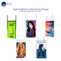 Layar LCD 55" Kecerahan Tinggi untuk Iklan Jendela, Layar Gantung Digital Signage 3000nits Menghadap Jendela