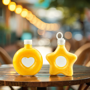 500ml PETG năm cánh sao nhựa chai nước trái cây cầm tay Donut chai nhiệt độ cao sức đề kháng nhôm nắp Màn hình in ấn - Product Image 6