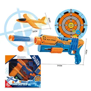 2022 vendita Online 5 In 1 Soft Dart Blaster catapulta Airplane Shoot Guns For Boys Foam Plane Soft Bullet Shooting con Target