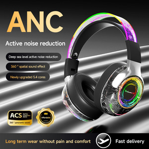 AN-1 Wireless Over Ear Headphones RGB <b>Lighting</b> Foldable <b>Gaming</b> Headset With Card Slot Type C Charging - Product Image 5