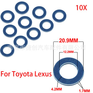 Toyota Lexus Engine Drain <b>Plug</b> Gasket 12mm Blue Aluminum Pad For Oil Pan Seal Repair - Product Image 4