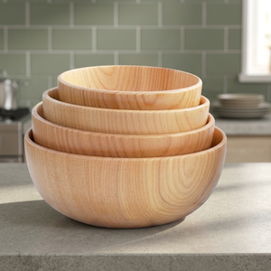 BS INTERNATIONAL Fabricant Indien Bol de service à salade vintage en bois d'acacia naturel fini, écologique, poli, non traité, pour les fêtes - Product Image 1