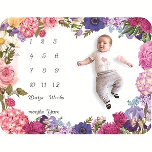 Xinlida High Quality Print Sublimation Newborn Soft Photo Props <strong>Memory</strong> Monthly Milestone Baby <strong>Blanket</strong> - Product Image 4