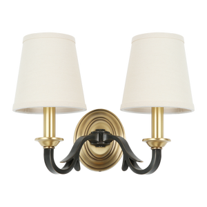 Lámpara de pared de cobre estilo americano, sencilla, moderna, rústica, para sala de estar, retro, de doble cabezal, para dormitorio, mesita de noche - Product Image 2