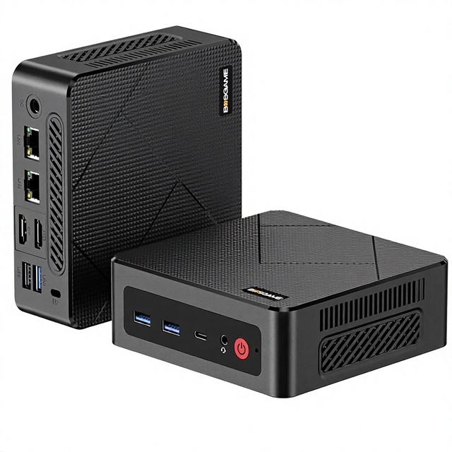 BOSGAME E4 Air Mini PC AMD Ryzen 5 3500U 8GB DDR4 256GB SATA SSD Dual RJ45 4K Triple Display USB-C USB 3.2 Wi-Fi 5/BT 5.0 Win