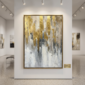 Pintura al Óleo Abstracta Texturizada Hecha a Mano con Lámina Dorada sobre Lienzo, Arte de Pared Moderno y Lujoso con Relieve 3D para Decoración del Hogar y Sala de Estar - Product Image 5