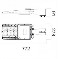 Lampadaire LED SP-SL03-240W avec 36000 lumens, garantie 5 ans, IP65 Type II