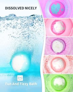 Set <span class=keywords><strong>Regalo</strong></span> di 6 Bombe da Bagno Luminose Fatte a Mano, Etichetta Privata, Organiche e Naturali, LED Spa Fizzies di Lusso, Vendita all'Ingrosso Personalizzata - Product Image 3