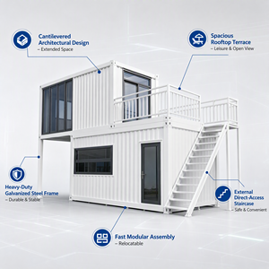 Case Prefabbricate di Lusso in Container, Abitazioni Prefabbricate a 2 Piani, <span class=keywords><strong>Casa</strong></span> Moderna per Caffetteria, Ristorante, Negozio - Product Image 3