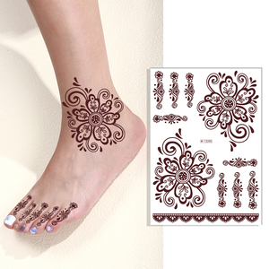 Autocollants de tatouage au <span class=keywords><strong>henné</strong></span> pour le corps, effet Mehndi réaliste instantané, sans douleur, non toxique, pour occasions spéciales et séances photo - Product Image 6