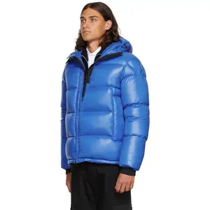 Giacca Puffer Invernale Leggera con Cappuccio in Nylon Satinato, Oversize, Servizio OEM per Uomo, Impermeabile, Vendita all'Ingrosso - Product Image 3