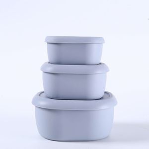 Silicone Food Storage <b>Container</b>, Infant and Toddler Food <b>Container</b>, square Lunch Box, Food Grade, Microwave Safe and Airtight. - Product Image 4