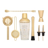 Kit de barman KLP, best-seller, en acier inoxydable, ensemble de 8 outils de bar, ensemble de shaker à cocktails