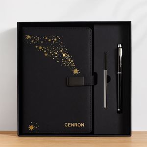 Set de Regalo Corporativo VIP 2026, Agenda de Cuero PU de Lujo con Cubierta Dorada, Bolígrafo con Logotipo Personalizado y Caja de Regalo - Product Image 4