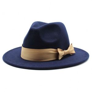 2 Tone <b>Wool</b> Felt Wide Brim Fedora Hats Women Wholesale 2022 Unisex - Product Image 4