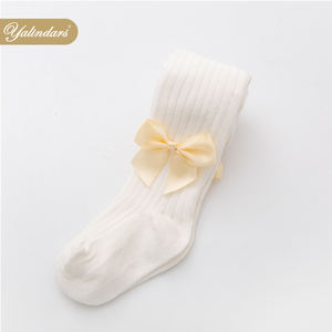 Medias de vestido de princesa de punto para niña, medias transpirables con lazo, venta al por mayor - Product Image 4