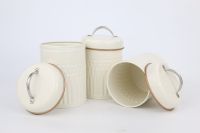 Boîte à pain en fer blanc avec ensemble de bidons de cuisine stockage sûr des aliments sucre thé pot à café et boîte à pain conteneurs pour comptoirs