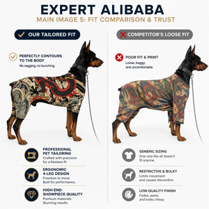 Costume da Cane con <span class=keywords><strong>Tatuaggio</strong></span> Giapponese Divertente, Vestito Intero per Animali Domestici, Elasticizzato a Quattro Zampe in Poliestere, Cosplay Personalizzabile XS-10XL - Product Image 4