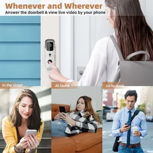 Sonnette vidéo intelligente Tuya, étanche, vision nocturne, sécurité domestique, caméra Full HD 1080P, <span class=keywords><strong>interphone</strong></span> visuel numérique WIFI - Product Image 6