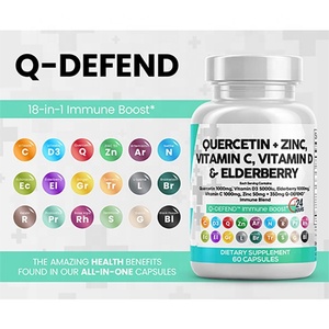 Quercetin 1000mg Zinc 50mg <strong>Vitamin</strong> C 1000mg <strong>Vitamin</strong> D 5000 IU <strong>Bromelain</strong> Elderberry Lung Immune Defense Support Immunity Allergy - Product Image 5