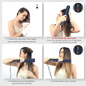 2024 Guangdong Long Titanium Plate Hair <b>Straightener</b> Negative Ion Rechargeable Travel <b>Comb</b> Dual Voltage Electric Styling Tool - Product Image 2