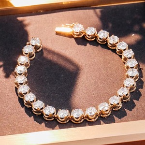 Luxury Classic Custom Hip Hop <b>Fashion</b> Jewelry 10k/14k/18k Bling Bling Gold Plated Charms Moissanite <b>Tennis</b> <b>Bracelets</b> - Product Image 2