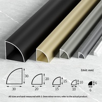 Profilé décoratif en alliage d'aluminium pour carrelage, à angle droit et bord incurvé, pour rebords de fenêtre, sols et coins intérieurs, encastré, style américain