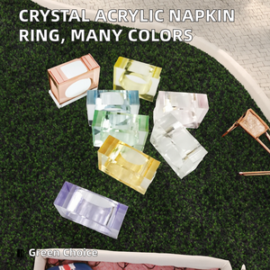 Anillo de Servilleta Cuadrado de Acrílico Cristal en Varios Colores, Diseño Clásico, Porta Servilletas para Decoración de Fiestas - Product Image 2