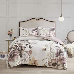 Parure de lit 3 pièces en coton imprimé floral pour lit Queen ou Twin – Style confortable et chaleureux pour la décoration de chambre à coucher - Product Image 3