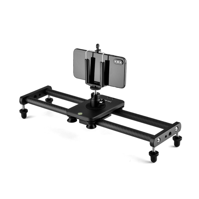 Fast Delivery YELANGU L140T-A 40cm Carbon Fiber Slide Rail Track with Phone Clamp & Ball Head Adapter for Smartphones