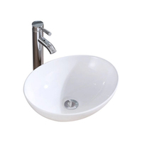 Promotion : Lavabo de salle de bain en céramique de luxe, à poser sur comptoir, de forme ovale, pour lavage des mains