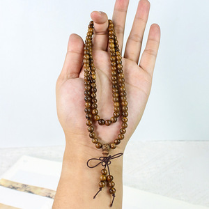 Pulsera de Oración de 108 Cuentas de Madera de Barba de Dragón, 6mm, Redonda, Unisex, Regalo de Joyería, Nuevo Estilo Chino - Product Image 4