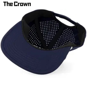 Casquette à visière plate structurée à 5 panneaux avec logo personnalisé, patch tissé et trous découpés au laser, vente en gros, fabricant - Product Image 2