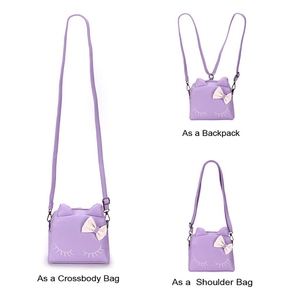 Pink or <strong>Purple</strong> Cute Cat Shape Pu Leather Little Girls Crossbody Purse Mini 3d Backpack Children Bags Women Shoulder <strong>Clutch</strong> - Product Image 5