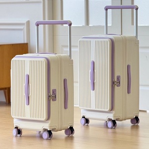 2025 unisex công suất lớn xe đẩy hành lý mới mở phía trước không thấm nước Spinner Vali kéo dài thêm lớp đơn giản - Product Image 1