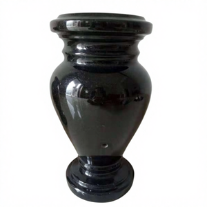 Vases à fleurs personnalisables en granit noir absolu moderne pour pierres tombales - Product Image 3