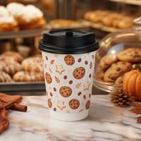 Gobelet en papier à double paroi Halloween, motif citrouille, en kraft, isolé, résistant à la chaleur, design personnalisé, 12 oz, cadeau de fête d'automne