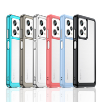 Coque de téléphone RUGGED SHIELD, design luxueux, transparente, en acrylique rigide et TPU souple, antichoc, avec anneau magnétique, pour Redmi Note