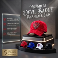Gorra de Béisbol Premium con Relieve y Emblema Metálico 3D de Demonio, Estilo Urbano de Lujo, Deportiva, de 5 Paneles, con Cierre a Presión, para Adultos Unisex