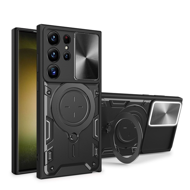Camera Protective Phone Case for Samsung Galaxy S23 Ultra S22 Plus S21 FE With Kickstand Magnetic Cover