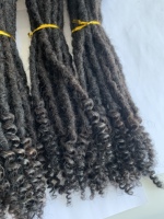 Extensions de dreadlocks Goddess Locs en cheveux indiens 4C, texturées vierges, crochets entrelacés, double trame, micro-liens, anti-emmêlement
