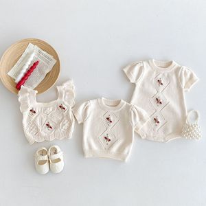 Mono de Verano para Bebé Niñ<span class=keywords><strong>a</strong></span>, Estilo Europeo Americano, Tejido <span class=keywords><strong>a</strong></span> Mano con Hilo de Algodón, Informal, de Moda, Top <span class=keywords><strong>Chaleco</strong></span> - Product Image 2