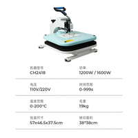 Presse à chaud pivotante CH2418 38x38cm avec contrôle numérique de la température pour transfert par sublimation sur tapis de souris