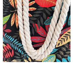 Custom Printing Big Size Fashion Women Ladies Casual Flower Canvas <b>Handbag</b> Tote Zipper Shoulder Beach Bag - Product Image 5