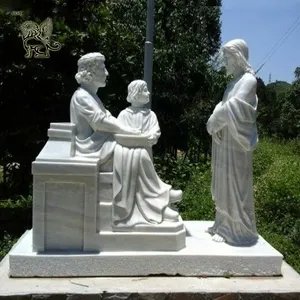BLVE定制手工雕刻真人大小宗教雕像天主教户外大理石基督耶稣教堂雕塑