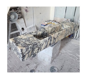 Europeo con lavandino del <span class=keywords><strong>bagno</strong></span> <span class=keywords><strong>bagno</strong></span> vanità scrivania per il trucco lavello da cucina di lusso in marmo bianco Calacatta - Product Image 1