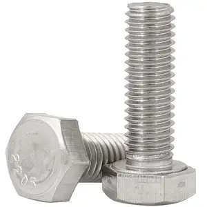 M10 M12 M16 Stainless Steel SS 304 316 316L A2 A4 70 80 Full Half Thread Hex Hexagon <strong>Bolt</strong> and Nut Flat <strong>Spring</strong> Washer DIN933 931 - Product Image 4