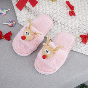 Chaussons douillets personnalisés de Noël, motif élan, chauds pour l'hiver, pour intérieur, pour parents et enfants, cadeau de fête, vente chaude - Product Image 2