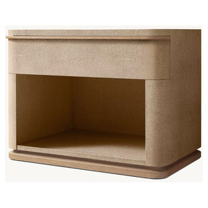 RH FURNITURE American Style Modern Luxury SHAGREEN NightStand Closed <b>Bedroom</b> Nightstands With Drawer - Product Image 6