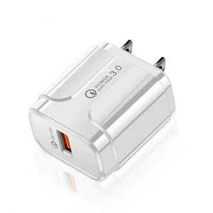 Hot Selling PD <b>USB</b> Charger 18W US/EU <b>Socket</b> 2Pin Single Charging Port Fast Charger QC3.0 Mobile Phone Charger - Product Image 1